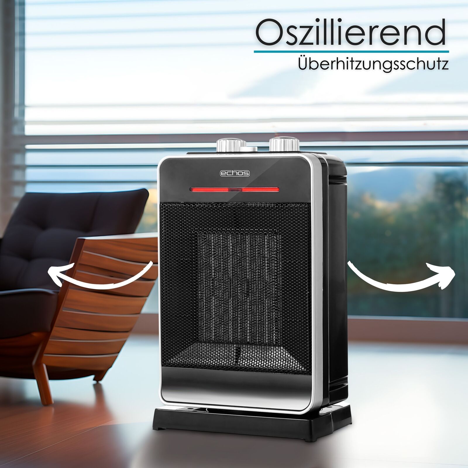 Keramik Heizlüfter 2000W Mobile Elektro Heizung Schnellheizer Bad Heizstrahler – Bild 3