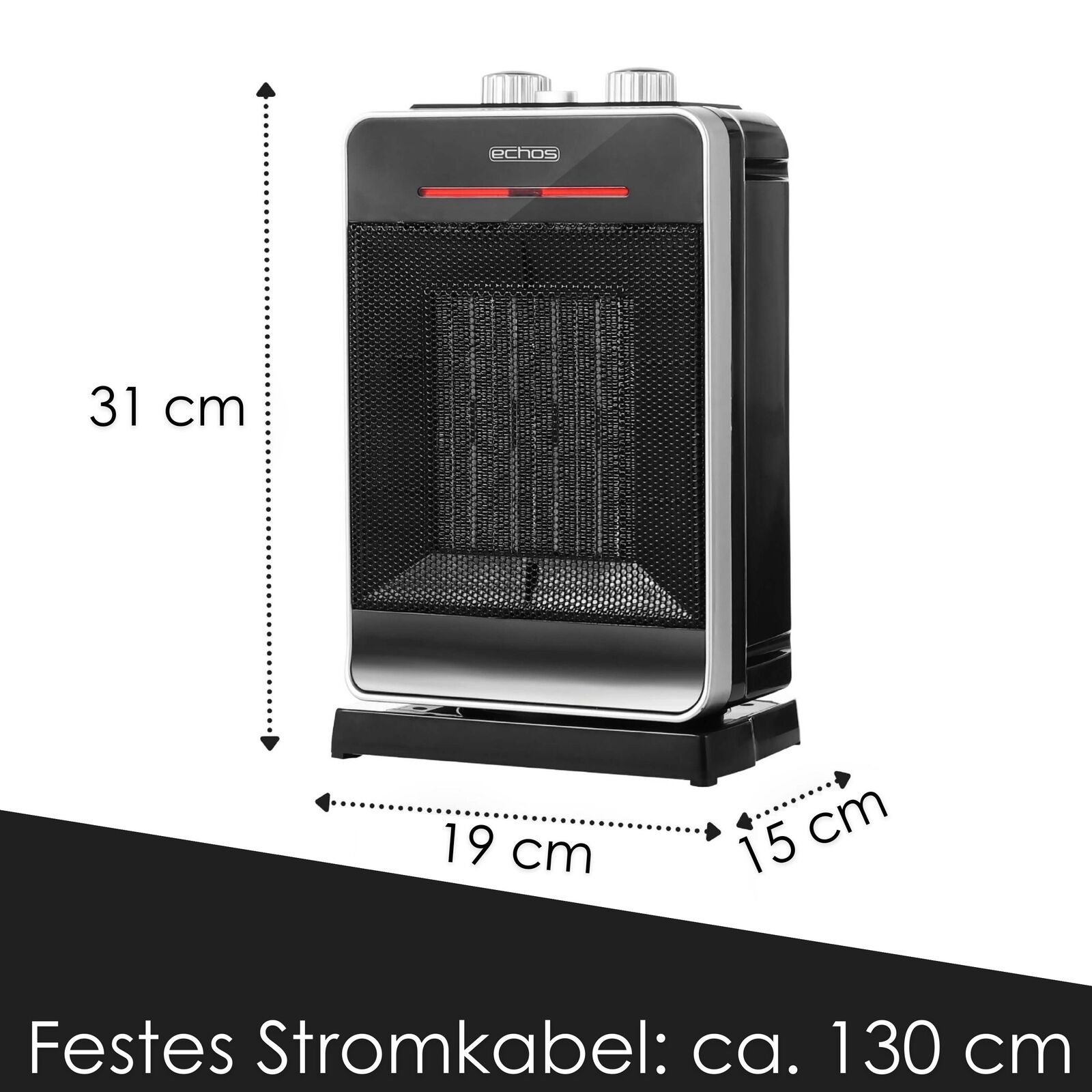 Keramik Heizlüfter 2000W Mobile Elektro Heizung Schnellheizer Bad Heizstrahler – Bild 2